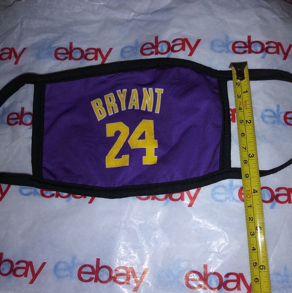 BRYANT #24 Purple Yellow CLOTH Face Mask Facemask - Picture 4 of 7